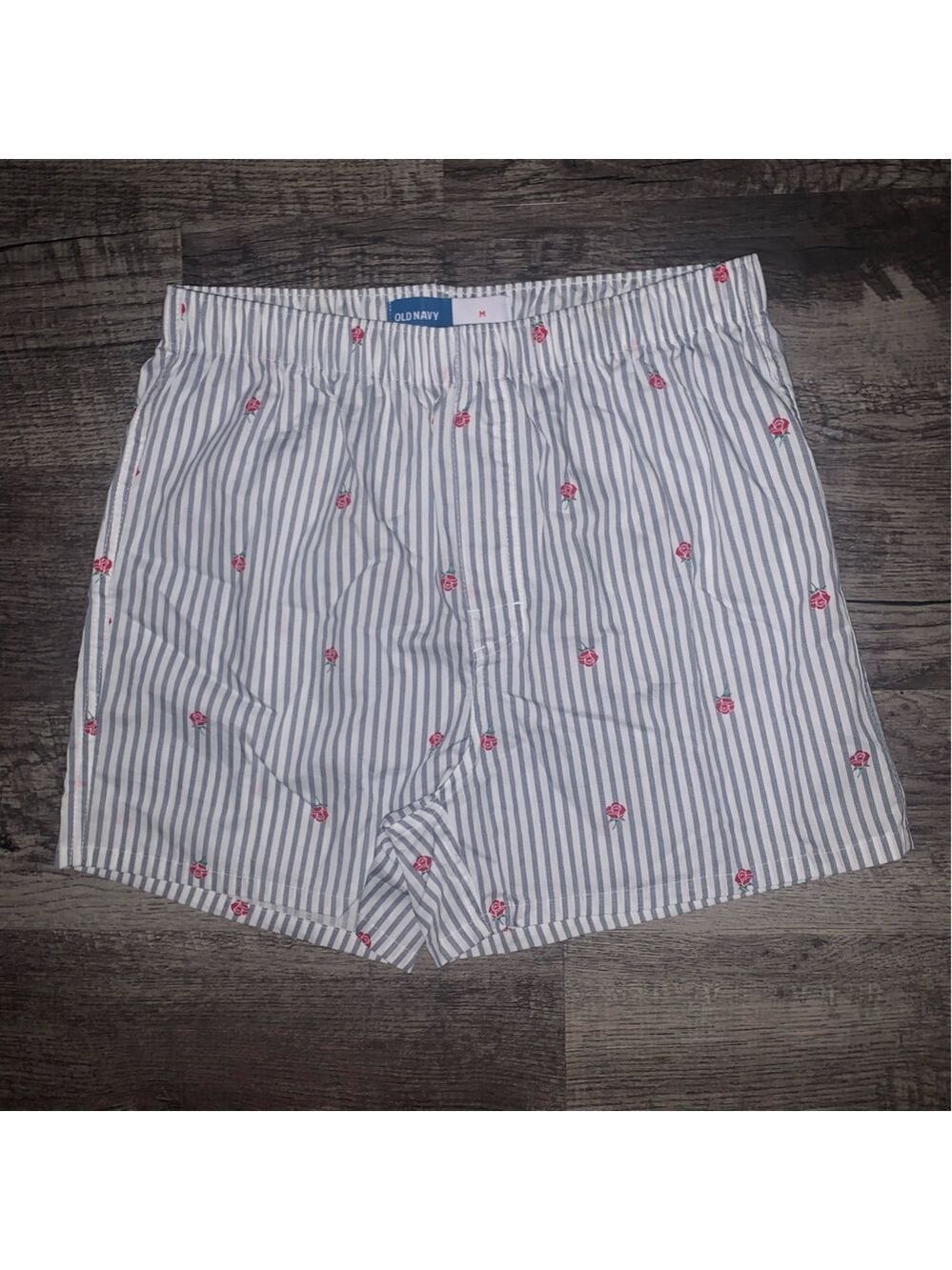 Old Navy Striped Boxer Shorts Mens Medium Print Comfy Classic Sleep Casual Brief